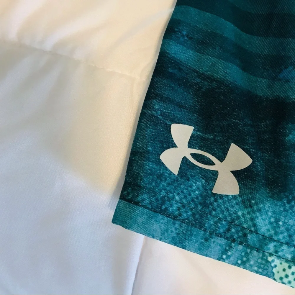 Under Armour Blue and Green Striped Shorts Swim trunks Men's Swim Trunk SMALL